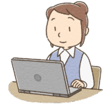 事務作業をするスタッフのイラスト