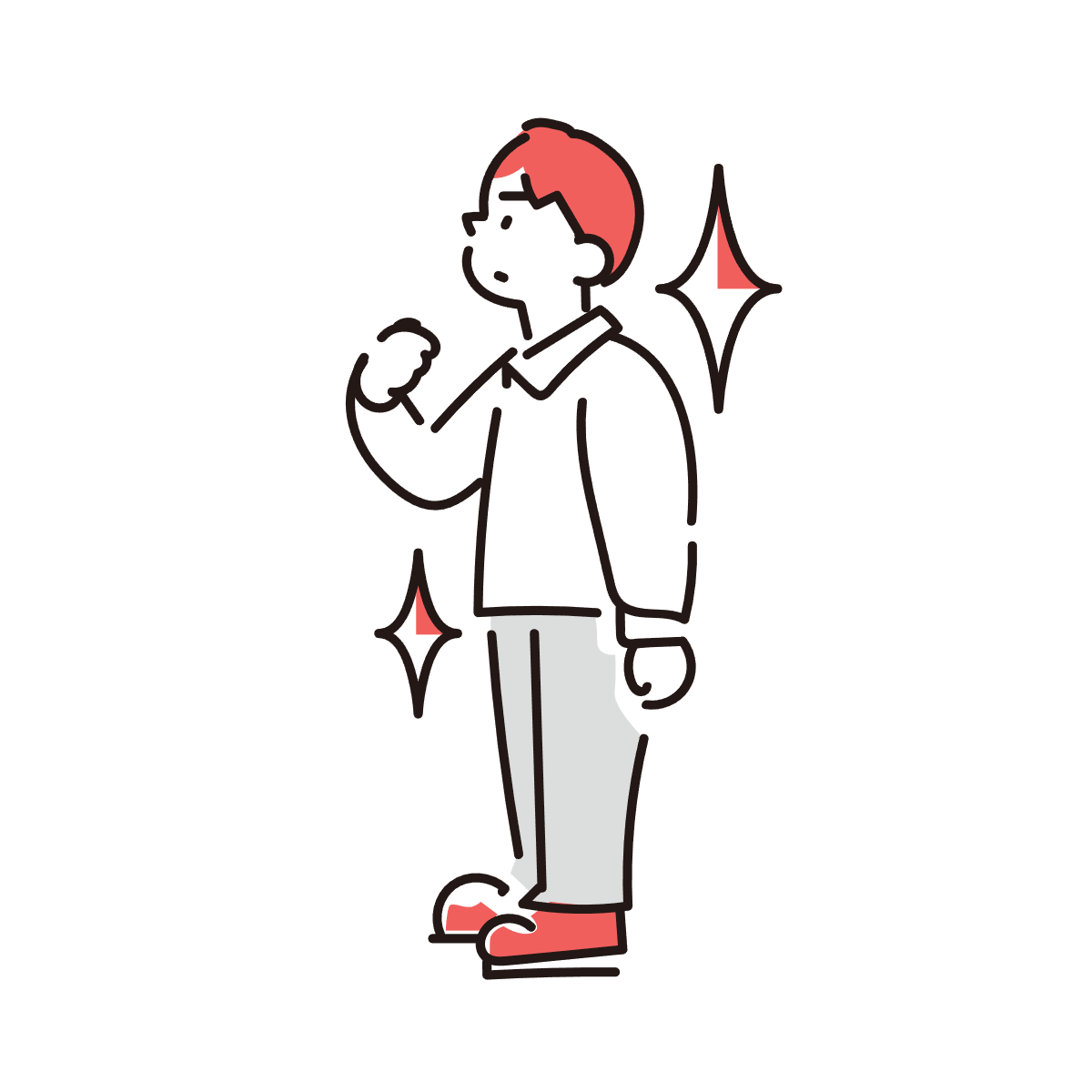 ゆる気に充ち溢れている人のイラスト