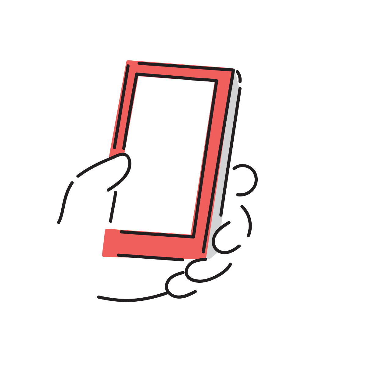 スマホで申し込みをしているイラスト