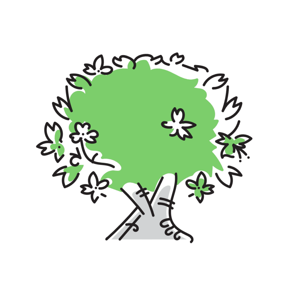 緑の木のシンプルなイラスト