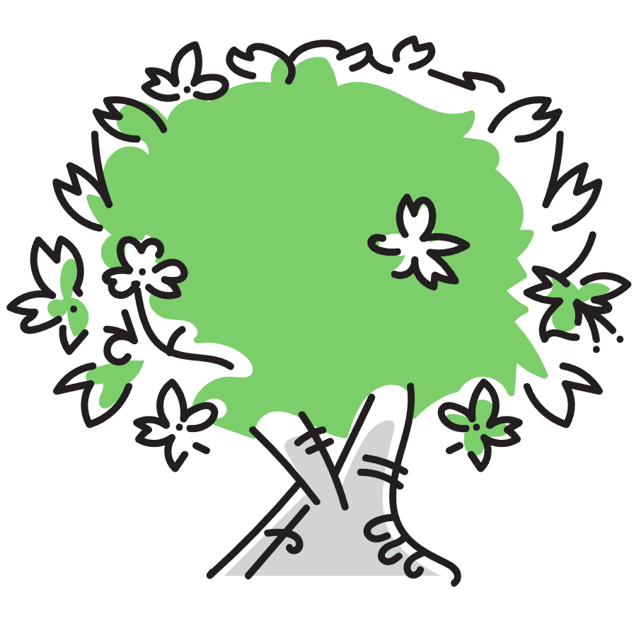 緑の木のシンプルなイラスト